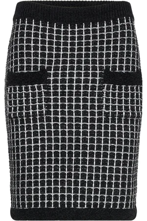Karl Lagerfeld Boucle Knit Skirt Designers Short Black