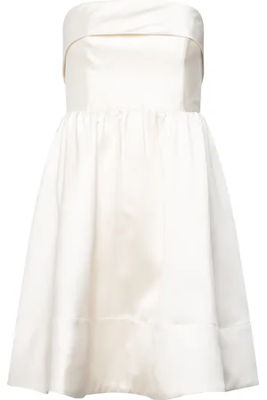 By Malina Naya Strapless Silk Blend Mini Dress Designers Wedding Dresses Cream