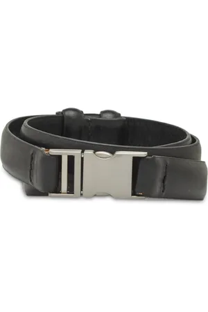 MANGO Metal Fastening Leather Belt Vyö Black