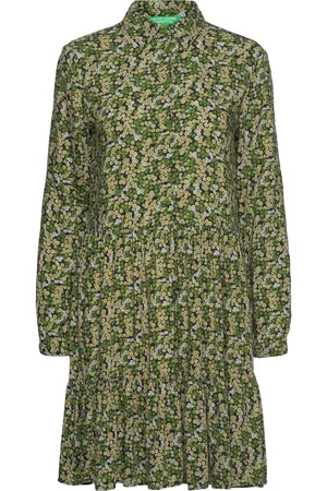 Benetton Dress Lyhyt Mekko Khaki Green