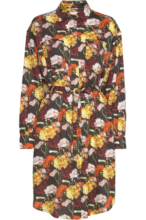 Makia Bouquet Shirt Dress Polvipituinen Mekko Brown