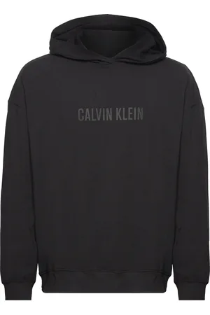 Calvin Klein L/S Hoodie Tops Sweat-shirts & Hoodies Hoodies Black