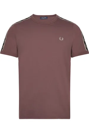 Fred Perry Contrast Tape Ringer Tee Tops T-shirts Short-sleeved Brown