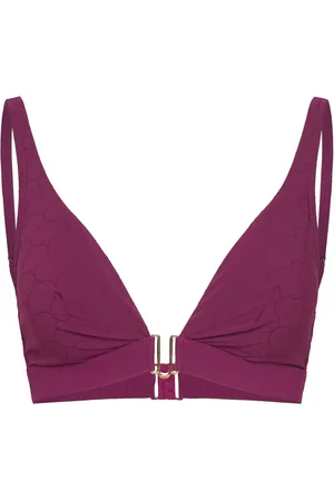 Chantelle Glow Bikini Wirefree Plunge Bra Swimwear Bikinis Bikini Tops Triangle Bikinitops Burgundy