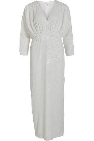 VILA Vimaia V-Neck L/S Maxi Dress/Br/Dc Maksimekko Juhlamekko Grey