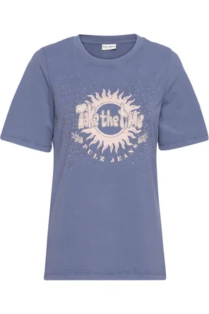 Pulz jeans Pzvada Sun Tshirt Tops T-shirts & Tops Short-sleeved Blue