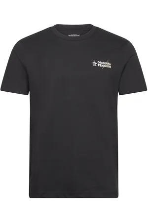 Original Penguin S/S Original Spliced Tops T-shirts Short-sleeved Black