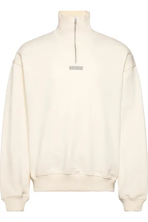 Woodbird Wblee Base Half Zip Designers Sweat-shirts & Hoodies Sweat-shirts Cream