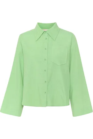 My Essential Wardrobe Zeniamw Shirt Tops Shirts Long-sleeved Green