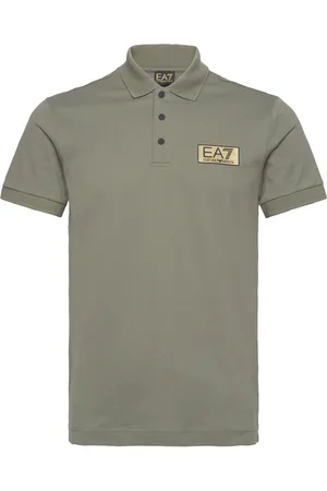 EA7 Polo Tops Polos Short-sleeved Khaki Green