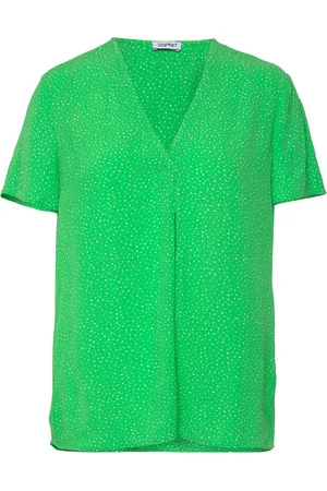 ESPRIT Blouses Woven Tops Blouses Short-sleeved Green