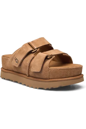 UGG W Goldenstar Hi Slide Designers Summer Shoes Platform Sandals Brown