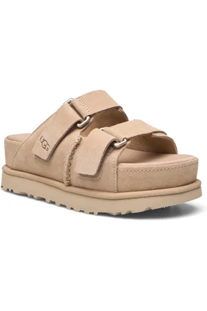 UGG W Goldenstar Hi Slide Designers Summer Shoes Platform Sandals Beige