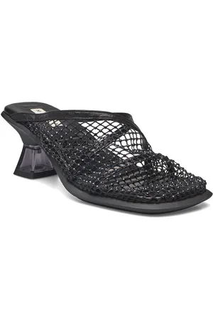 Miista Isadora Black Mule Sandals Designers Mules & Slip-ins Heeled Mules Black