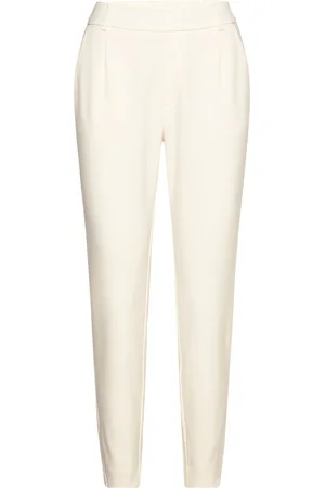 VILA Vivar Hw Slim Pant Bottoms Trousers Slim Fit Trousers Cream
