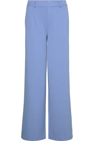 Object Objlisa Wide Pant Noos Bottoms Trousers Wide Leg Blue