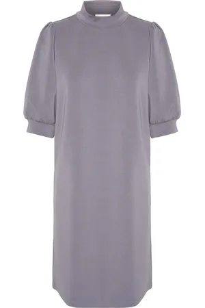 My Essential Wardrobe Ellemw Puff Dress Polvipituinen Mekko Grey