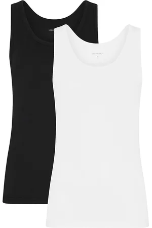 URBAN QUEST 2-Pack Women Bamboo Tank Top Tops T-shirts & Tops Sleeveless White