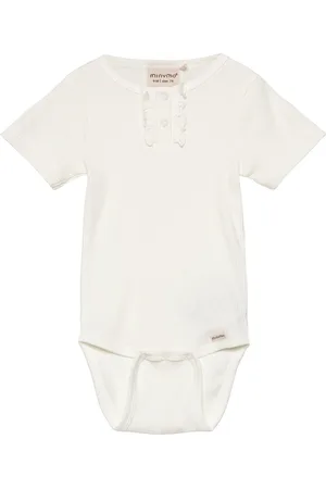 Minymo Body Ss Rib Bodies Short-sleeved White