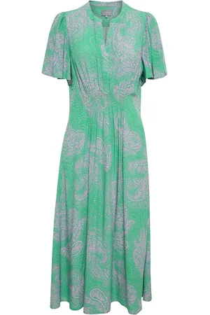 Culture Cupolly Long Dress Polvipituinen Mekko Green