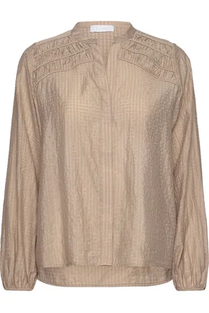 Levete Room Lr-Filica Tops Blouses Long-sleeved Beige