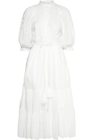 by Ti Mo Cotton Slub Midi Dress Designers Knee-length & Midi White