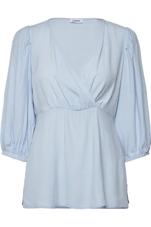 ESPRIT Blouses Woven Tops Blouses Long-sleeved Blue