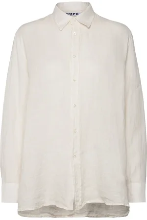 Hope Elma Edit Clean Shirt Off White Linen Designers Shirts Long-sleeved White