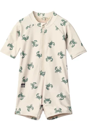 Liewood Max Printed Shortsleeve Swim Jumpsuit Swimwear Uv Clothing Uv Suits Cream