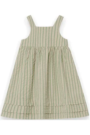 garbo&friends Seersucker Baby Dress Dresses & Skirts Dresses Casual Dresses Sleeveless Casual Dresses Green