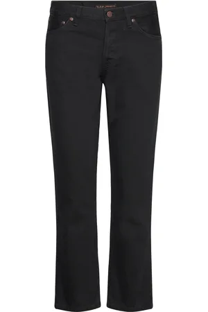 Nudie Jeans Shady Sadie Aged Black Bottoms Jeans Straight-regular Black