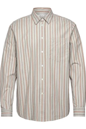 WoodWood Aster Fun Pinstripe Shirt Designers Shirts Casual Grey