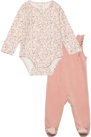 FIXONI Set W. Body & Velour Romper Sets Sets With Body Pink