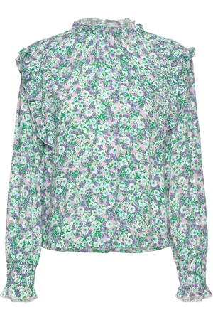 Noella Ruth Blouse Tops Blouses Long-sleeved Green