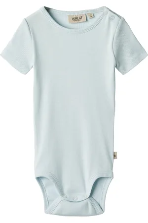 WHEAT Rib Body S/S Timo Bodies Short-sleeved Blue