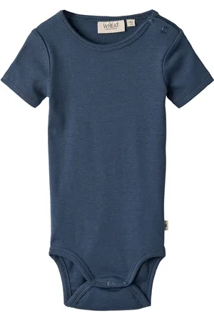 WHEAT Rib Body S/S Timo Bodies Short-sleeved Navy