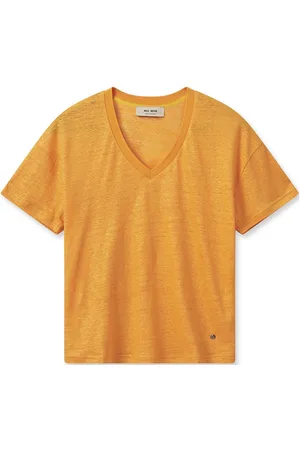 Mos Mosh Mmcasa V-Ss Foil Tee Tops T-shirts & Tops Short-sleeved Orange