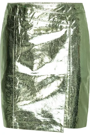 Dante 6 D6Meadow Metalic Leather Skirt Lyhyt Hame Green