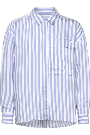 Munthe Morgana Tops Shirts Long-sleeved Blue