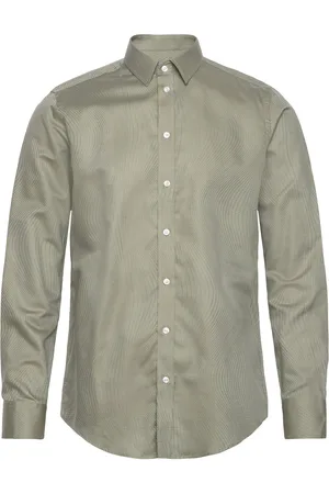 BOSWEEL SHIRTS EST. 1937 Slim Fit Mens Shirt Tops Shirts Business Green