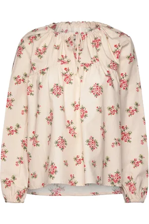 Naja Lauf Anais Blouse Vintage Flower Tops Blouses Long-sleeved Cream