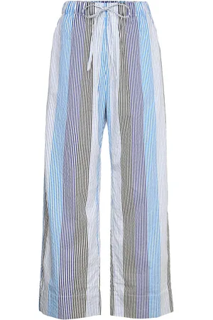 Munthe Melvin Bottoms Trousers Wide Leg Blue