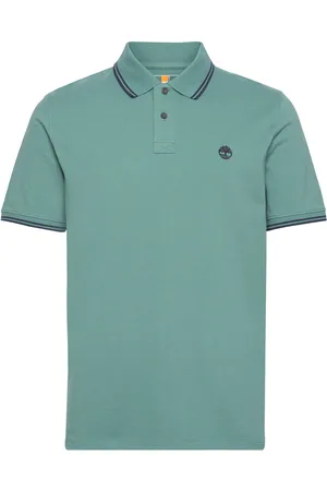 Timberland Millers River Tipped Pique Short Sleeve Polo Sea Pine Designers Polos Short-sleeved Blue