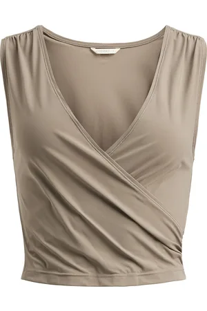 Rethinkit Wrap Top Athene Tops Crop Tops Sleeveless Crop Tops Brown