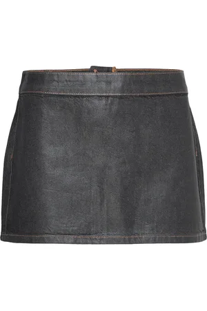 MANGO Low-Rise Foil Mini-Skirt Lyhyt Hame Grey