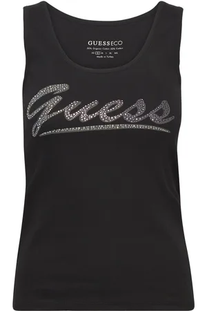 Guess Logo Tank Top Tops T-shirts & Tops Sleeveless Black