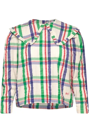 Bobo Choses Over D Collar Checked Blouse Tops Blouses Long-sleeved Multi/patterned