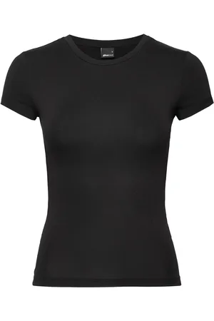 Gina Tricot Soft Touch Short Sleeve Top Tops T-shirts & Tops Short-sleeved Black