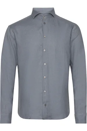 BOSWEEL SHIRTS EST. 1937 Regular Fit Men Shirt Tops Shirts Linen Shirts Grey