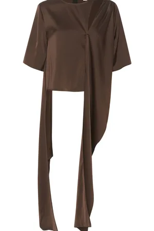Gestuz Harpergz Knot Blouse Tops Blouses Short-sleeved Brown